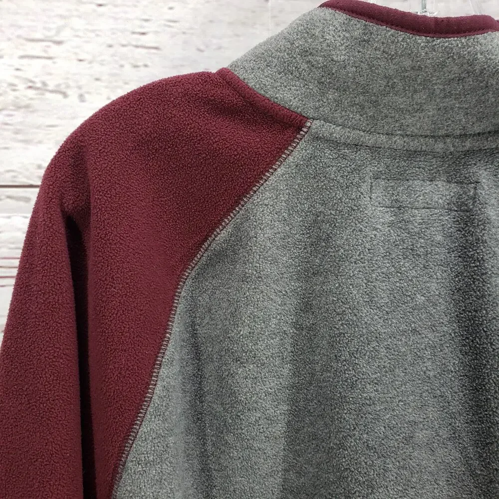 Aeropostale Men's Maroon Gray 1/4 Zip Fleece Sweatshirt1 Jacket Size XL